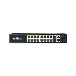 Netis P116GH is 16 FE POE+2GE Uplink POE Switch, 18 Ports standard POE switch that provides 16 FE POE ports , 2 Gigabit Up-link ports and 1 SFP fiber port. Ports 1~16 features POE power supply capability and can be used as Power over Ethernet devices.